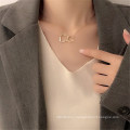 Wholesale Creative Jewelry Irregular Geometry Double Ring Chain Necklace